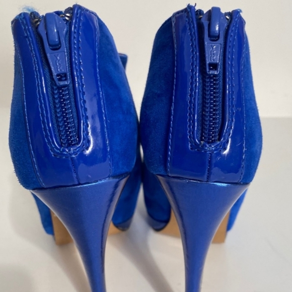 Aldo Korsen Booties Cobalt Blue Suede Stiletto 7 - Picture 5 of 9
